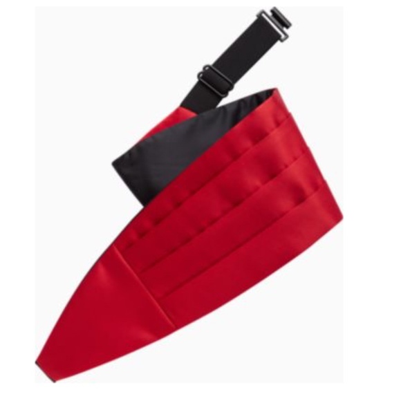 NWT Tuxedo Park Red Satin Cummerbund - Picture 2 of 4